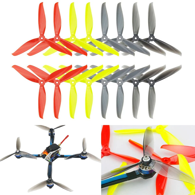 8 Pairs 7040 7 Inch Propellers 3 Blades Props 5mm Hole Paddle CW/CCW for RC FPV Racing Drone Quadcopter Parts