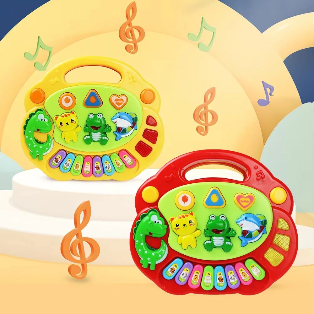 깜박이는 빛 음악과 어린이 만화 피아노 키보드 게임 동물 소리 아기 악기 음악 장난감 교육 장난감 어린이 선물
