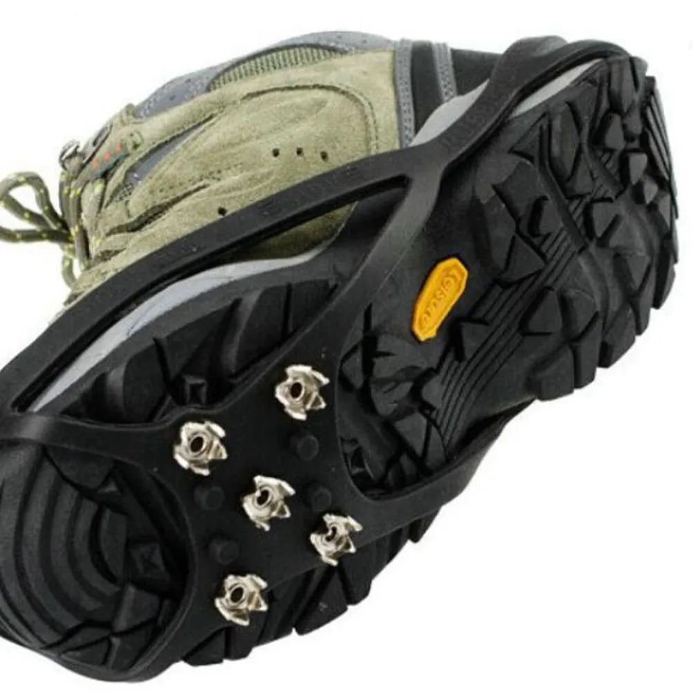 

Пара противоскользящих накладок на обувь с 5 шипами для льда и снега, размер L, гибкие, для альпинизма и ходьбы по льду