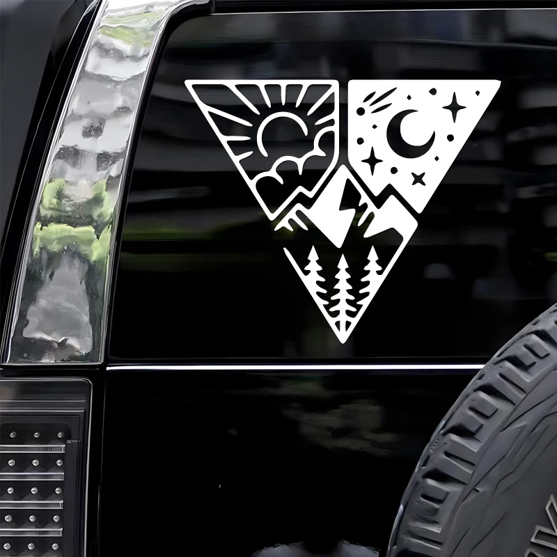 

1pc Mountain Woods Nature Vinyl Sticker Waterproof Decal for Car Truck Motorcycle Day Night Personalized Decor