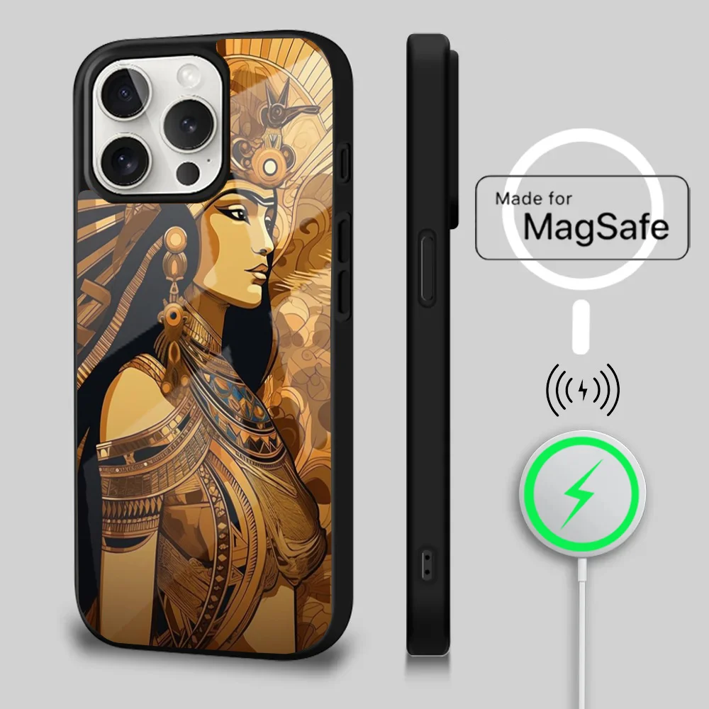 Cleopatra of Egypt Egypt Nefertiti Phone Case For iPhone 16 15 14 13 12 11 Plus,Pro,Max Mini Magsafe Magnetic Wireless Charging