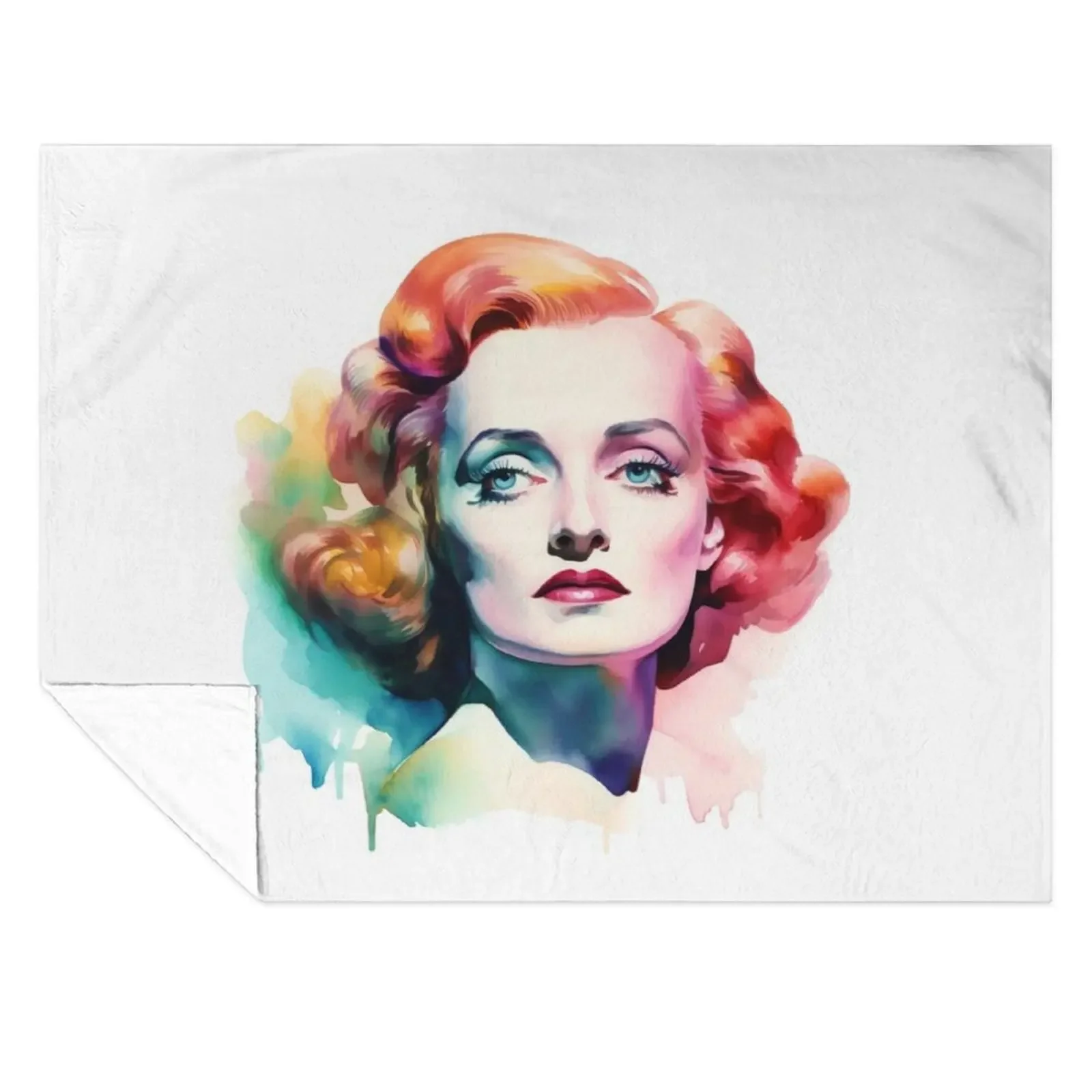 

Bette Davis - The Trailblazer - Watercolor Portrait - Digital Art Throw Blanket blankets ands Sofa Quilt Thins Soft Blankets
