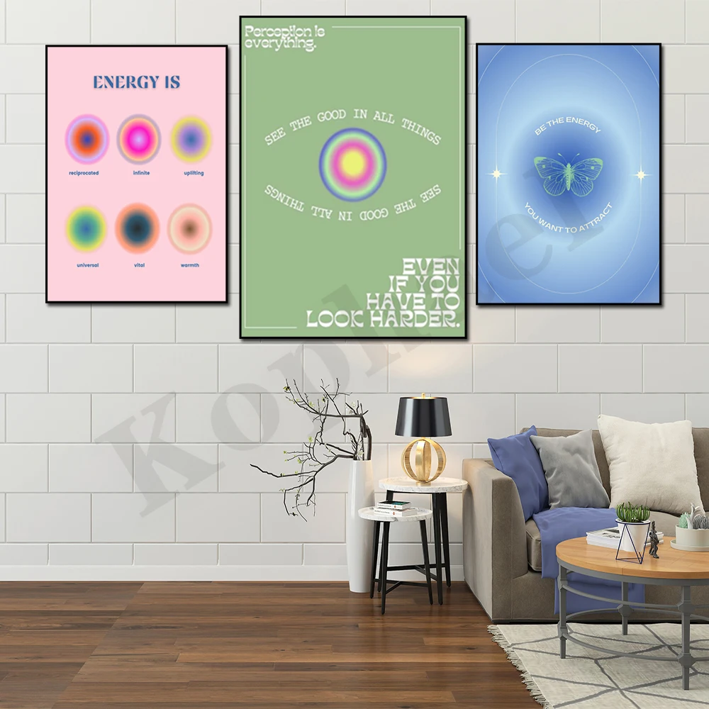 Y2K Minimalist Todays Affirmation Be the Energy Aura You Attract Self Affirmation Poster