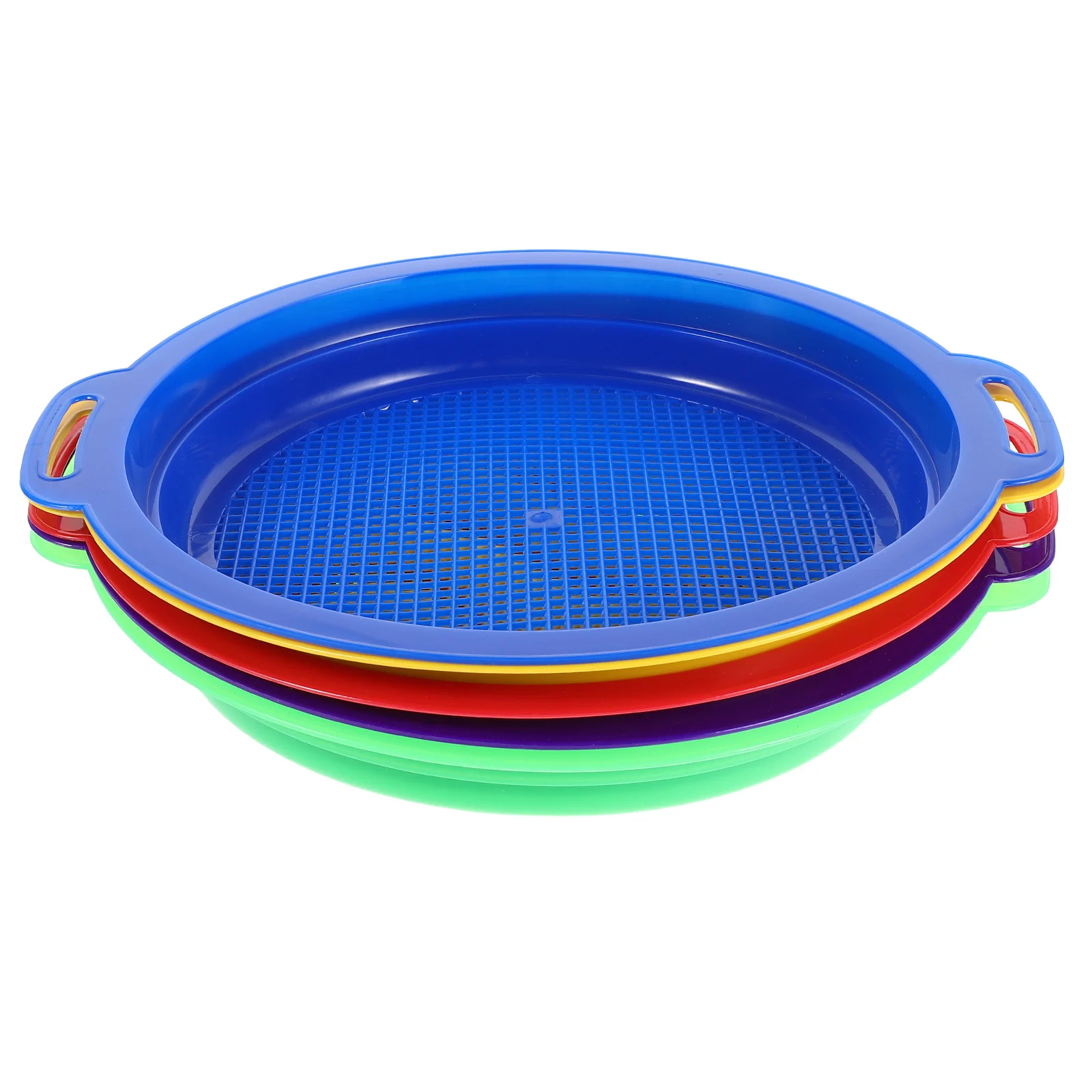 Zestaw 5 szt. zabawek plażowych, sitko do piasku dla dziewczynek, podróżne plastikowe sito, łopatka, przesiewacz