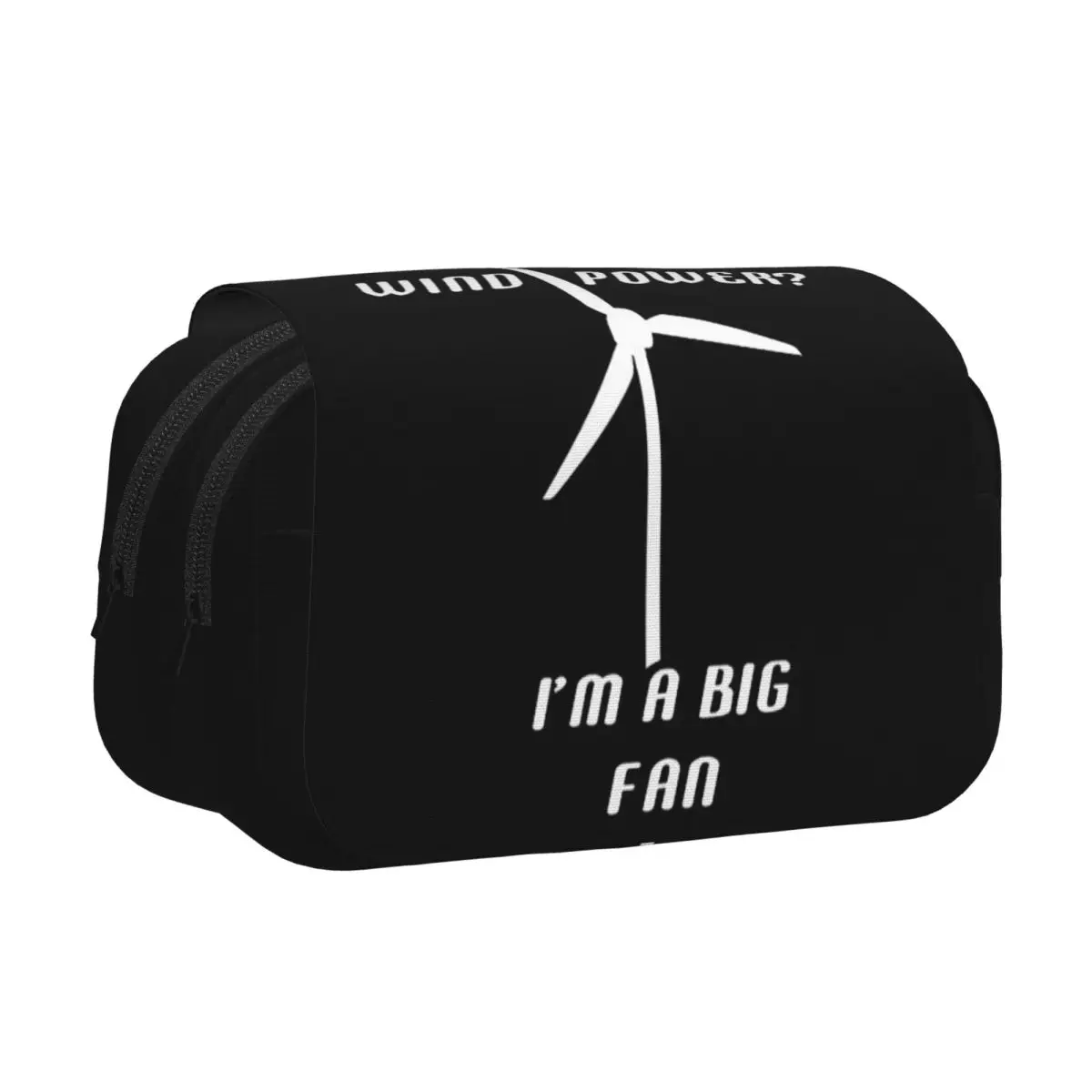 Wind Power I'm A Big Fan - Wind Generator Pencil Cases Pen Holder Hard Shell Leather Large Capacity Pen Box Pencil Bag