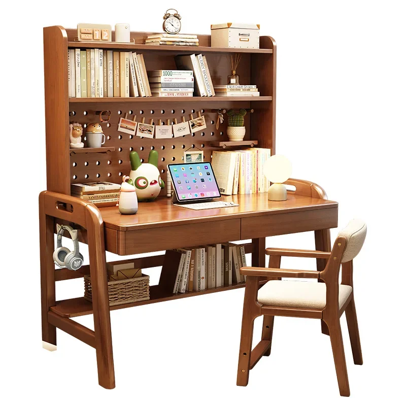 

Solid wood desk simple household children's lifting study table and chair student writing computer desk