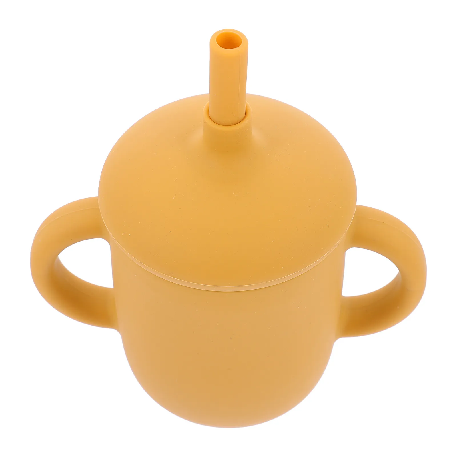 

Силиконовая тренировочная чашка для малышей и детей, 1 шт., с ручкой, яркого цвета, непроливаемая, для питья воды