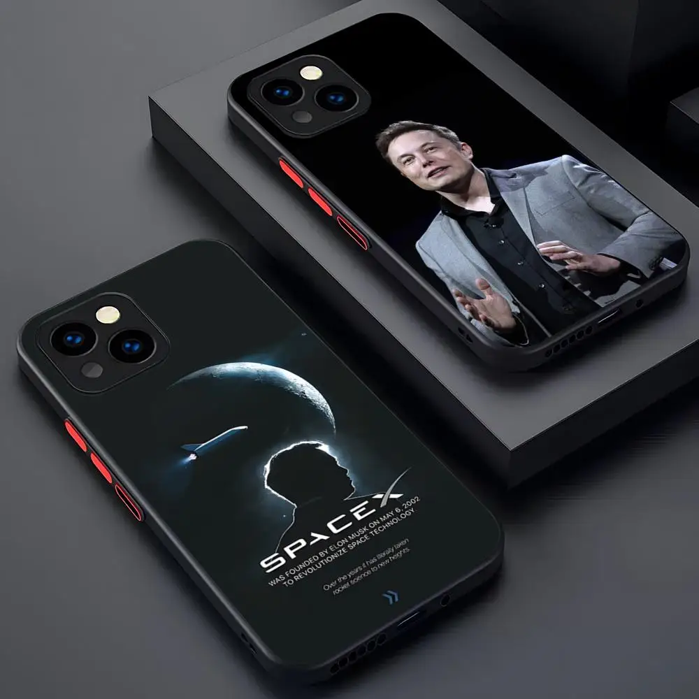 Elon Musk Phone Case Matte Transparent For 16 15 IPhone 12 11 13 Pro Max X XR XS 8 SE Mini Plus Back Cover