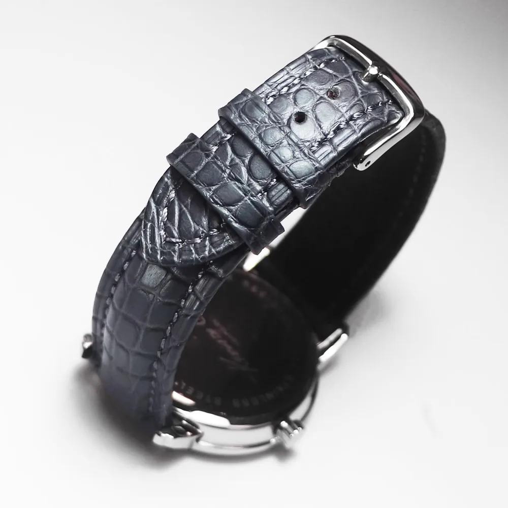 Dark grey Strap Crocodile Leather Watchbands 18 19 21 22mm Alligator Genuine Product Watch Band Bracelet Alligator Wristband