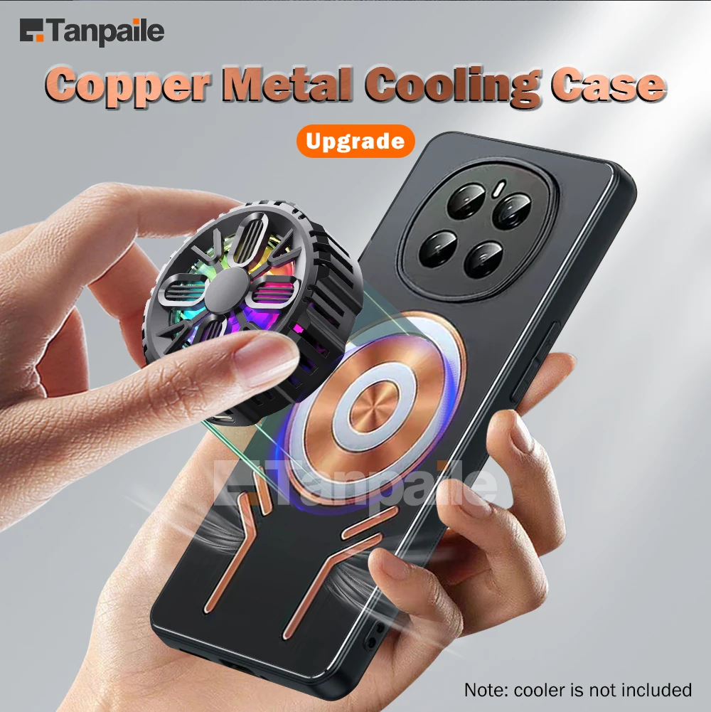 

For Honor Magic 7 Pro Copper Metal Cooling Case Shockproof Gaming Heat Dissipation Bumper Funda