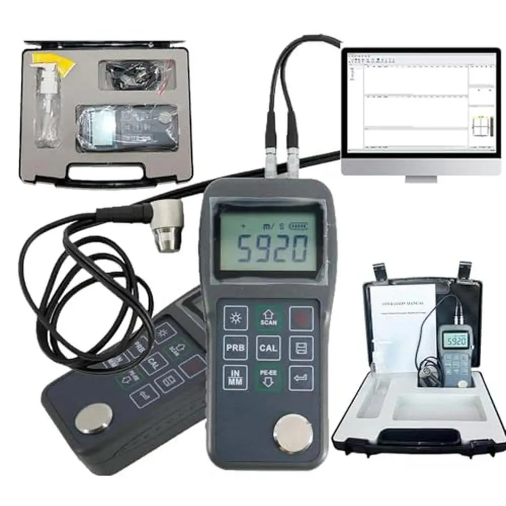 Ultrasonic Coating Thickness Gauge Paint Meter 0.65-600mm 0.025-23.62in 3-30mm 0.118inProbe Calibration Battery Indicator Sleep