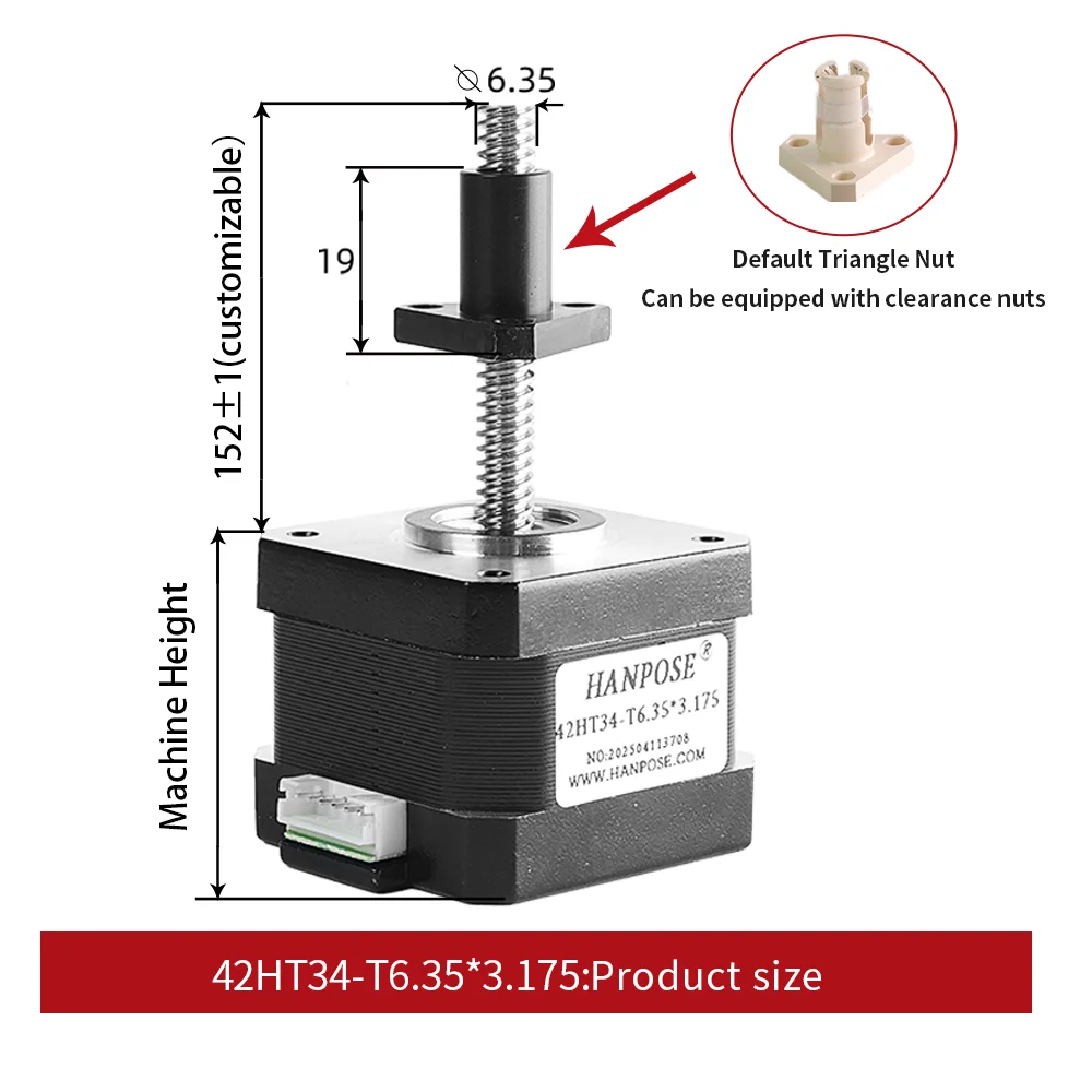 Hot Selling NEMA17 42HT34-T6.35 Trapezoidal Screw Motor Micro Lift 24V High-speed High Torque Motor