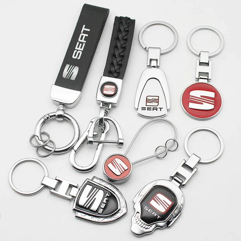 3D Metal+Leather Car Logo Keychain Key Ring Key Chains Auto Accessories For Seat FR+ Leon 2 MK1 MK2 cupra Altea Ibiza 6J 5F Exeo