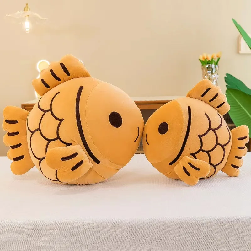 30cm Japan Taiyaki Yellow Snapper Fish Plush Pillow Stuffed Aquatic Animal Cushion Throw Pillow Sofa Chair Decor Gift