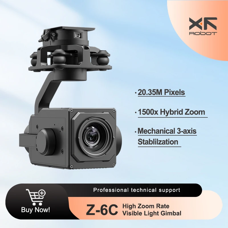 XF-Z6C high zoom Visible light pod UAV  PTZ Camera 4K resolution 1500 times hybrid zoom 3-Axis Pod Hybrid Zoom Pod