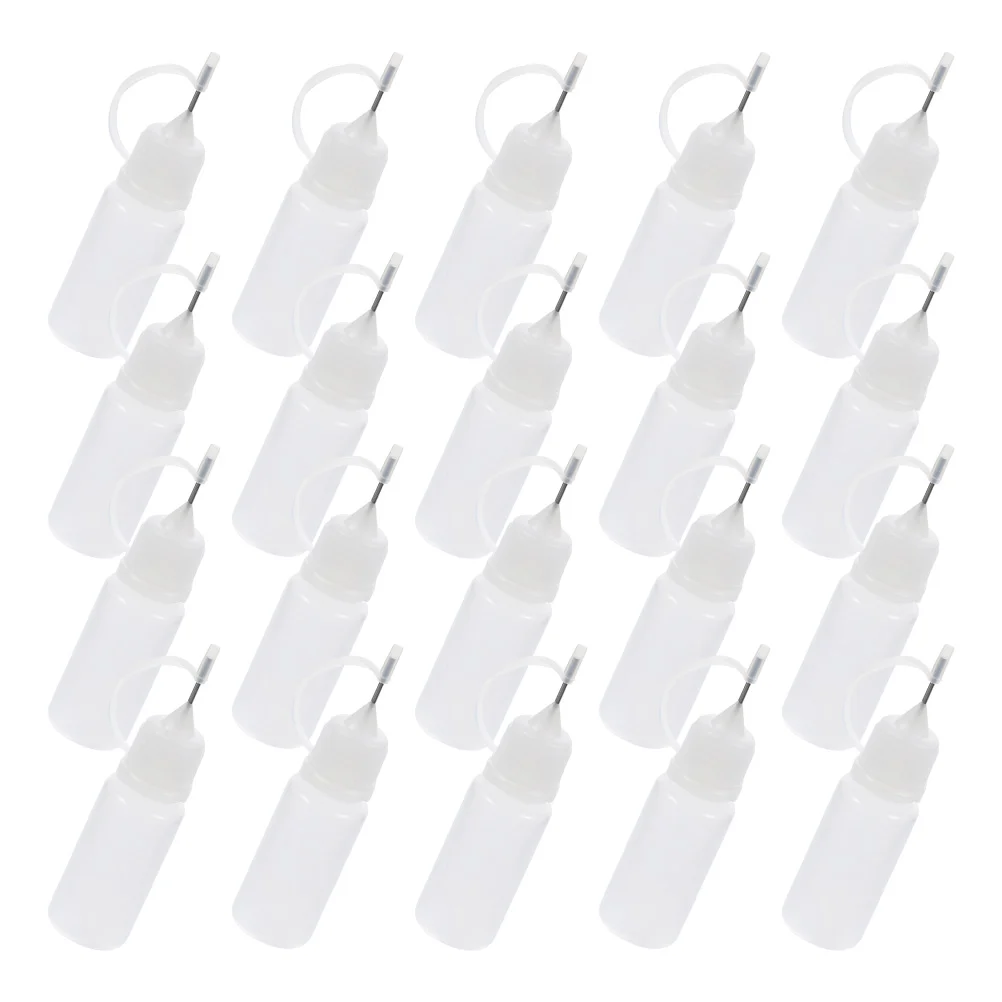 

20 Pcs Bottled Glue Applicator Seal Translucent Squeeze Bottles for Liquids Application Stainless Steel Needle Tip DIY