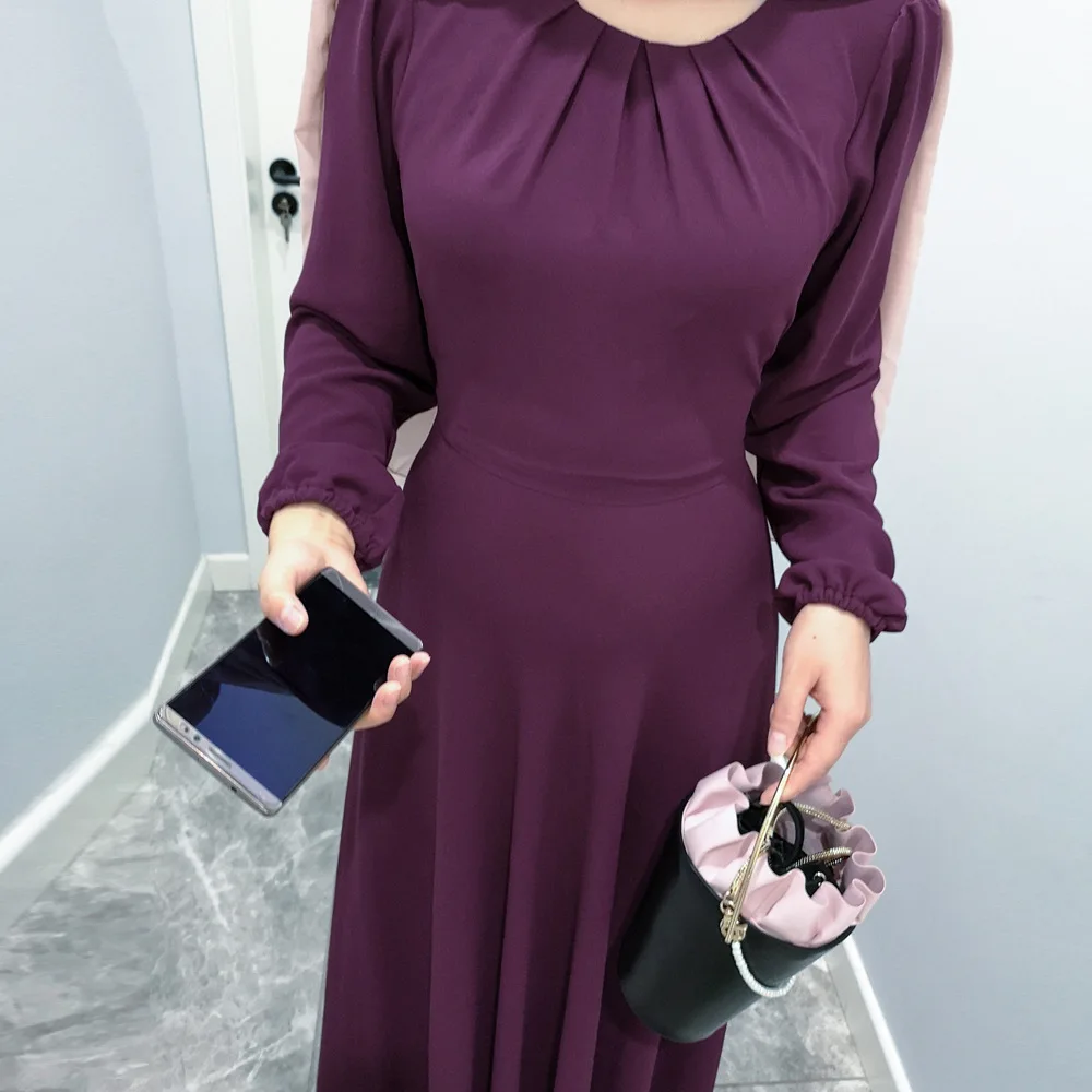 패션 아바야 무슬림 여성 쉬폰 롱 드레스 이슬람 의류 터키 카프탄 두바이 맥시 파티 가운 라마단 로브 잘라비야 케바야