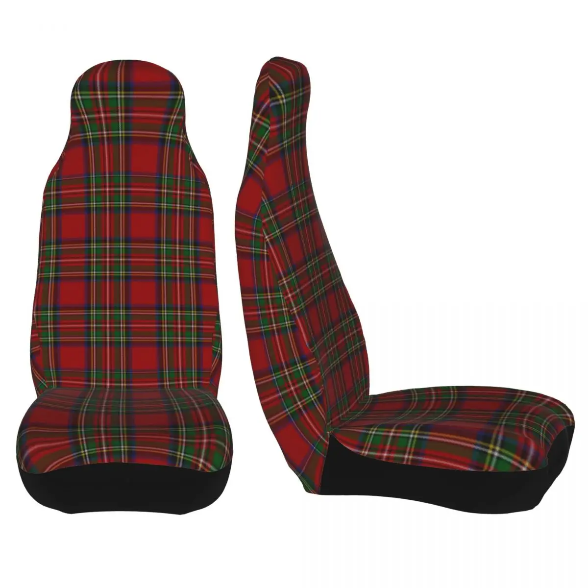 Royal Stewart Tartan Clan Car Seat Covers Universal for Cars Trucks SUV or Van Geometric Gingham Bucket Seats Protector Covers