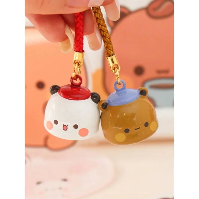 

Cartoon Bubu Dudu Bell Pendant Cute Panda Bear Keychain Funny Animal Key Chain Car Mobile Phone Bag Hanging Jewelry For Kid Gift