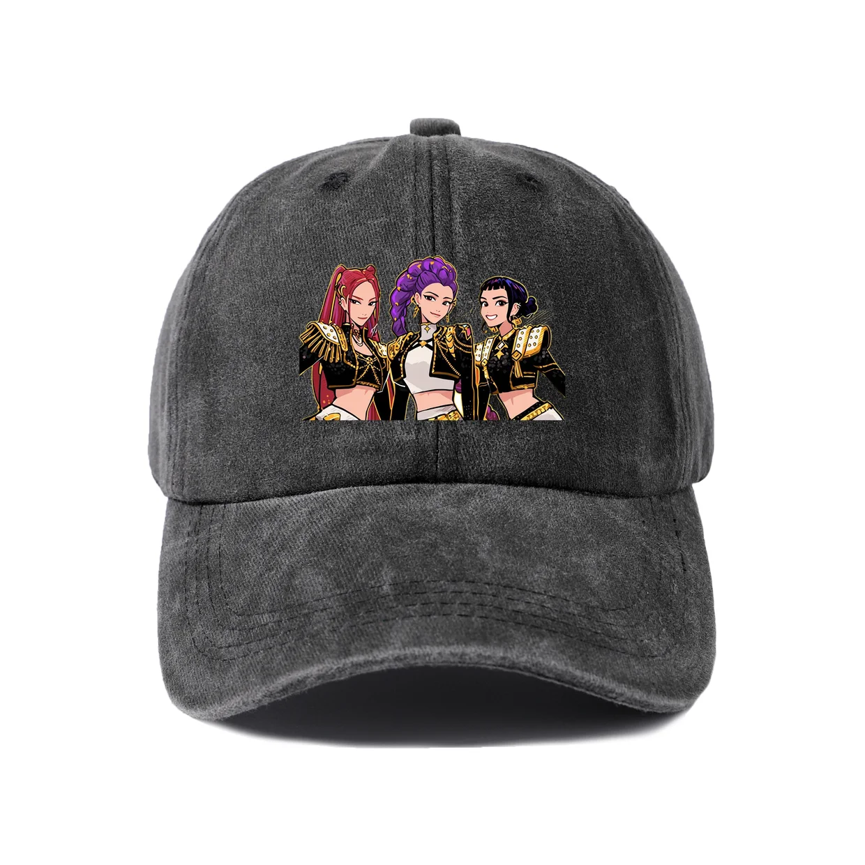 Stylish Women Group Graphic Baseball Cap, Vintage Washed Adjustable Unisex Dad Hat, Casual Gift