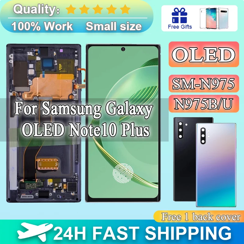 

New Screen OLED Note 10 Plus for Samsung Galaxy Note10+ N975 N976 Lcd Display Touch Screen with Frame Support S Pen Fingerprints