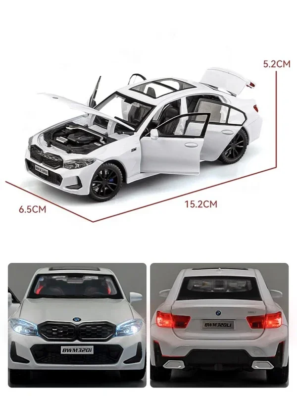 1:32 BMW 320i THE 3 G20 2023 Alloy Diecasts & Toy Vehicles Metal Toy Car Model Sound and light Collection Kids Toy