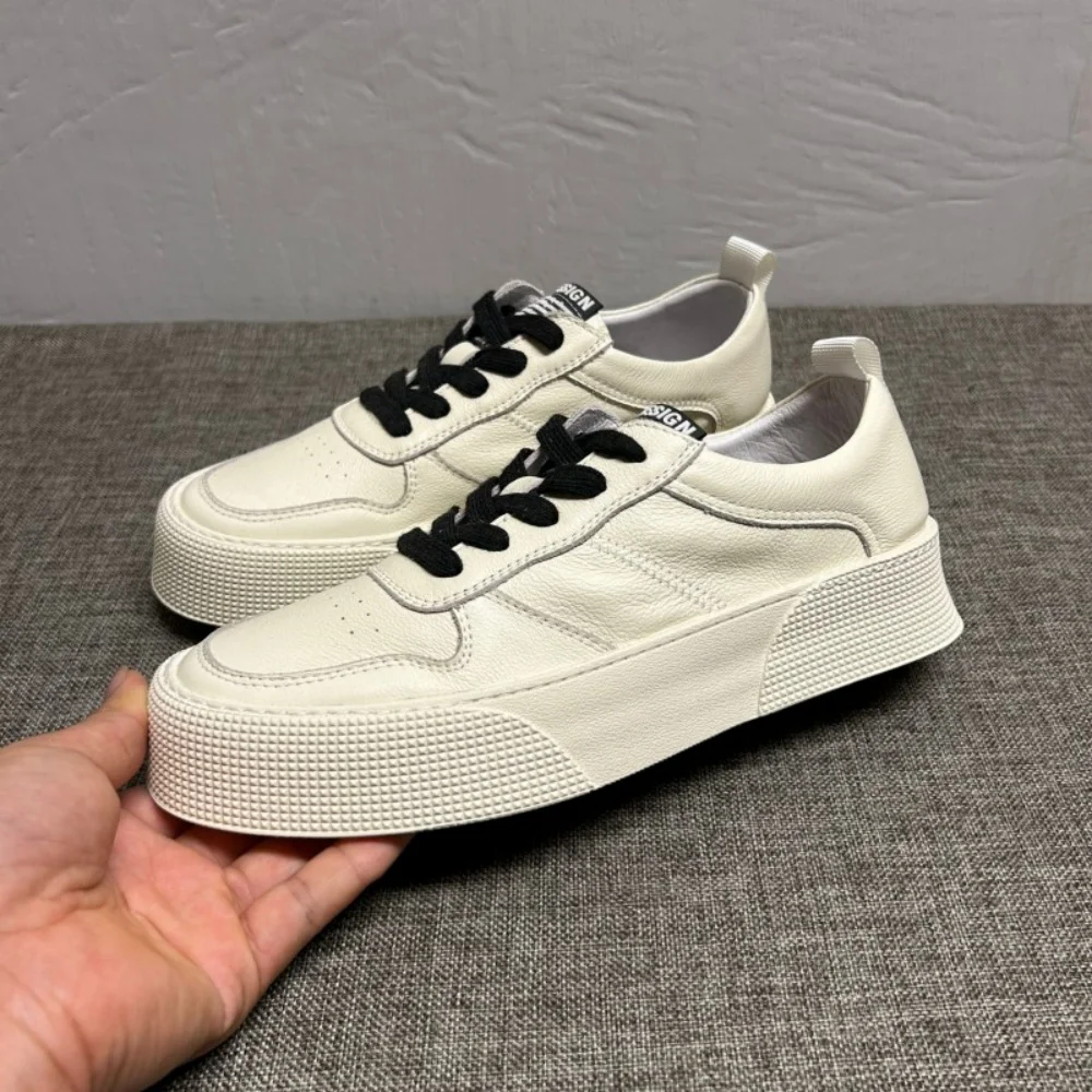 

Men's leather fashionable new trendy versatile breathable casual sneakers trendy shoes