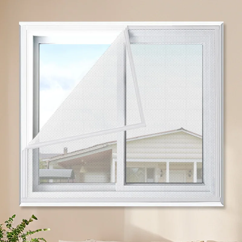 

white mosquito net, anti mosquito and fly window net, polyester fiber material, door curtain gauze, window protection screen。