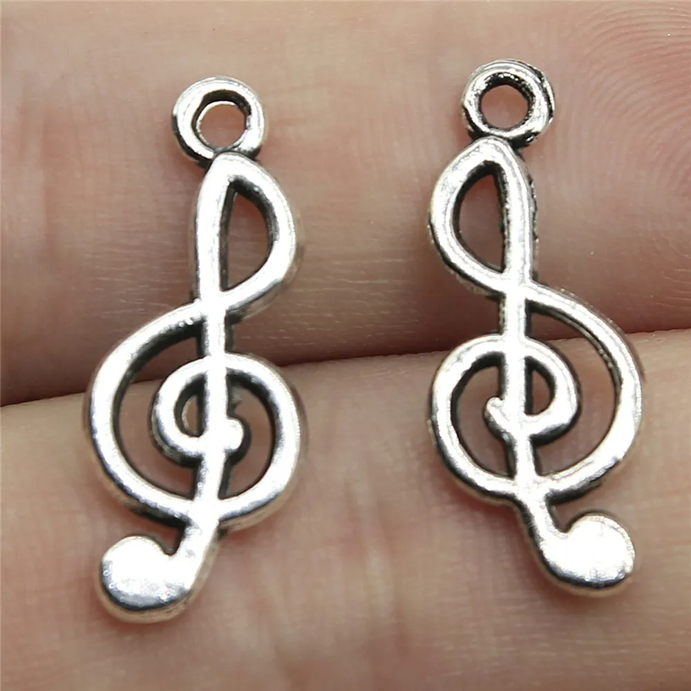 WYSIWYG 20pcs 26x10mm 3 Colors Musical Note Charms Pendant For Jewelry Making Jewelry Accessories