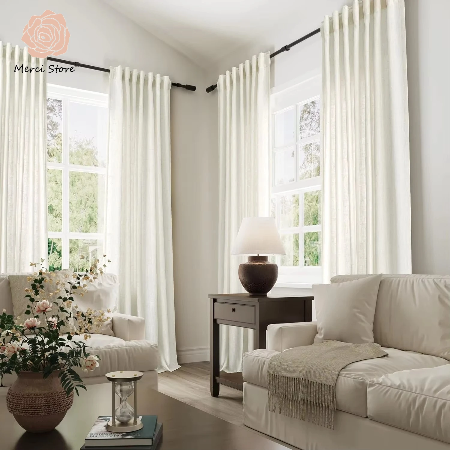 Curtains for Living Room Bedroom Custom Fit 350cm Height 270cm Weight Solid Color Sheer Tulle Drapes Voile Airy Lightweight