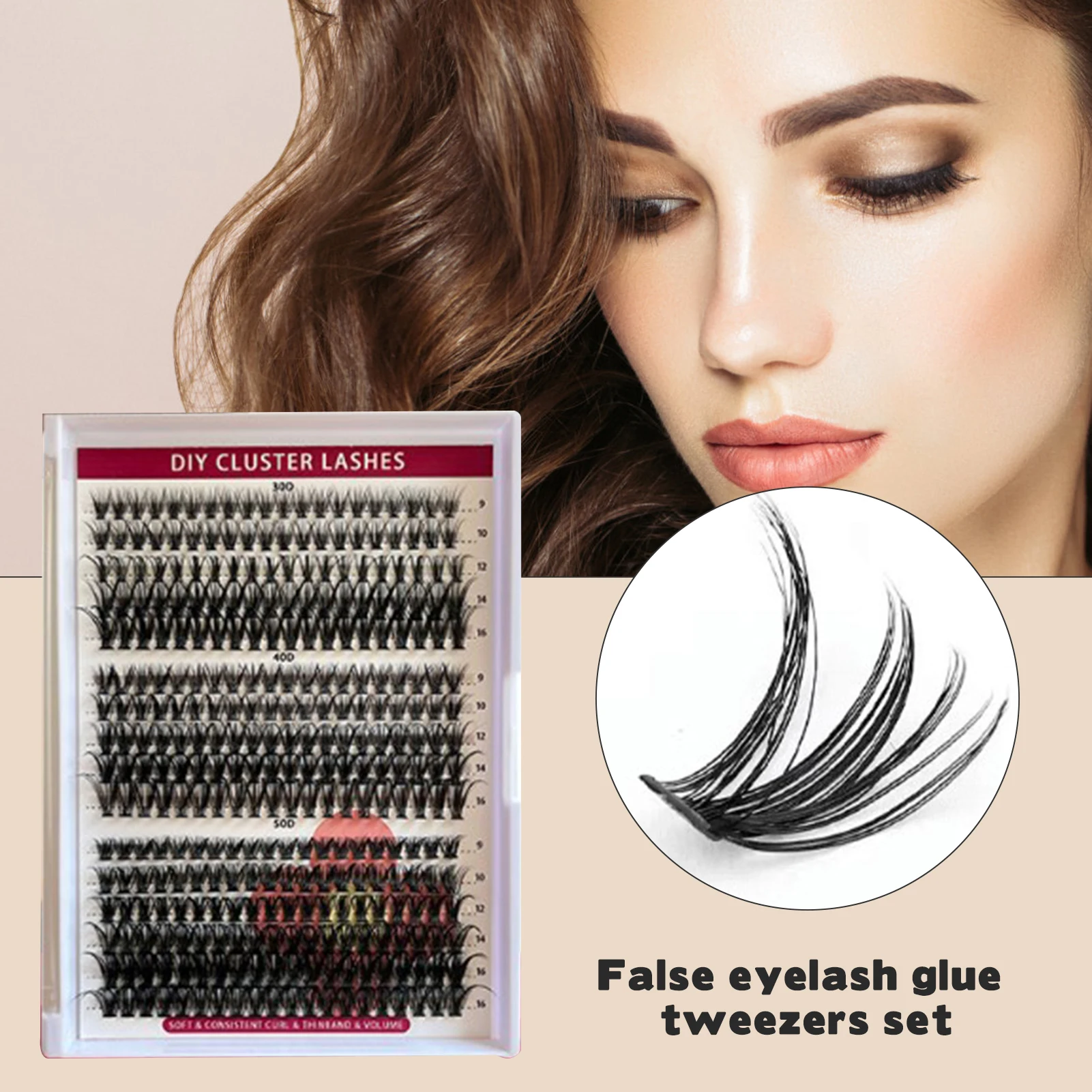 30d 40d 50d Wimpers Sets 320 Cluster D Curl 16 Rijen Diy Wimpers Verlengband En Afdichting Lijm Pincet Kit Natuurlijke Lash Make-Up