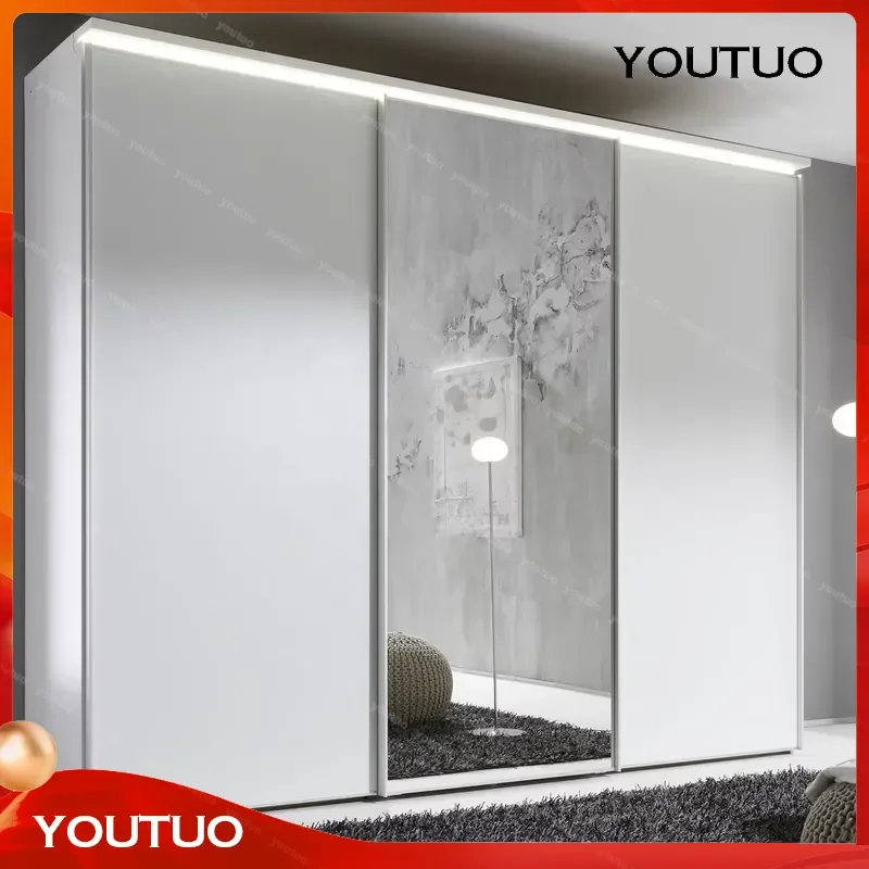 Modern Design Modular Mirrored Sliding Door Wardrobe Custom Closet Hardware Accessories