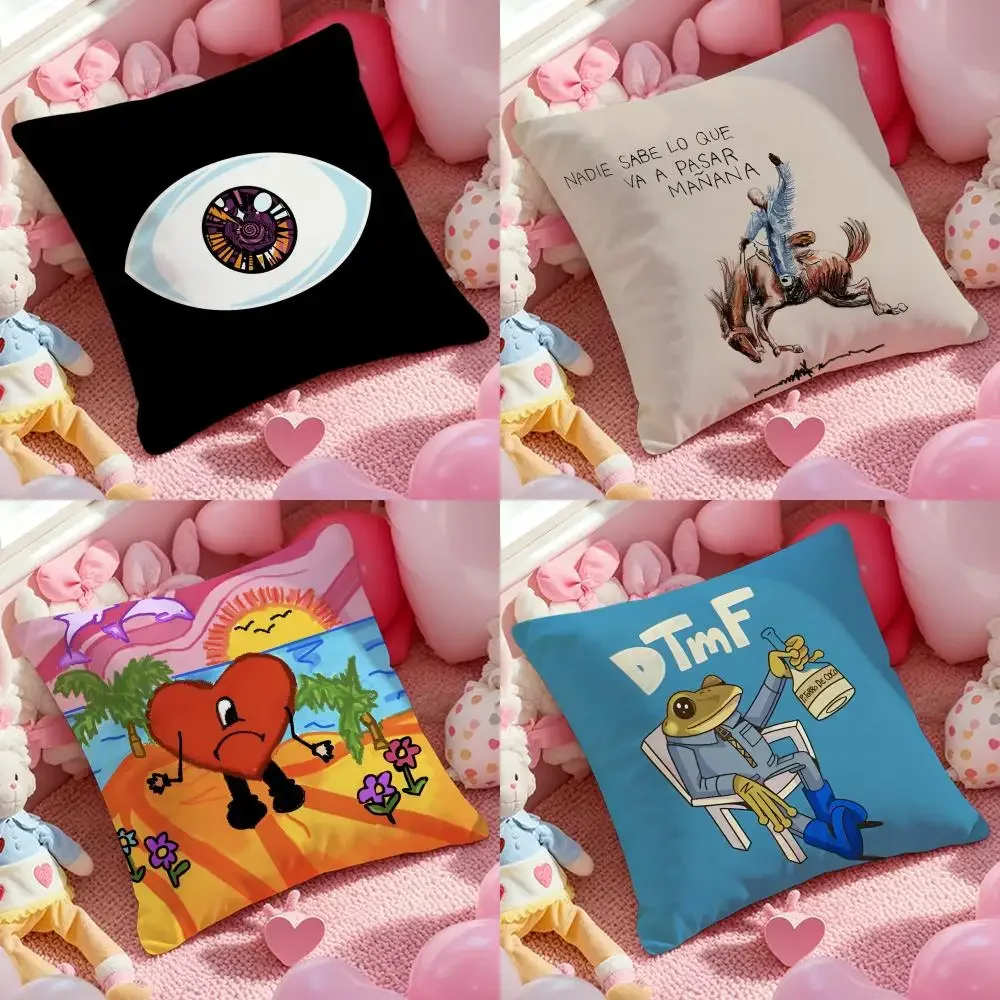 DTMF Debí Tirar Más Fotos B-BunnyS Pillow Case Plush Fabric Soft Double-Sided Printed Sofa Winter Home Child Gift Cushion Cover