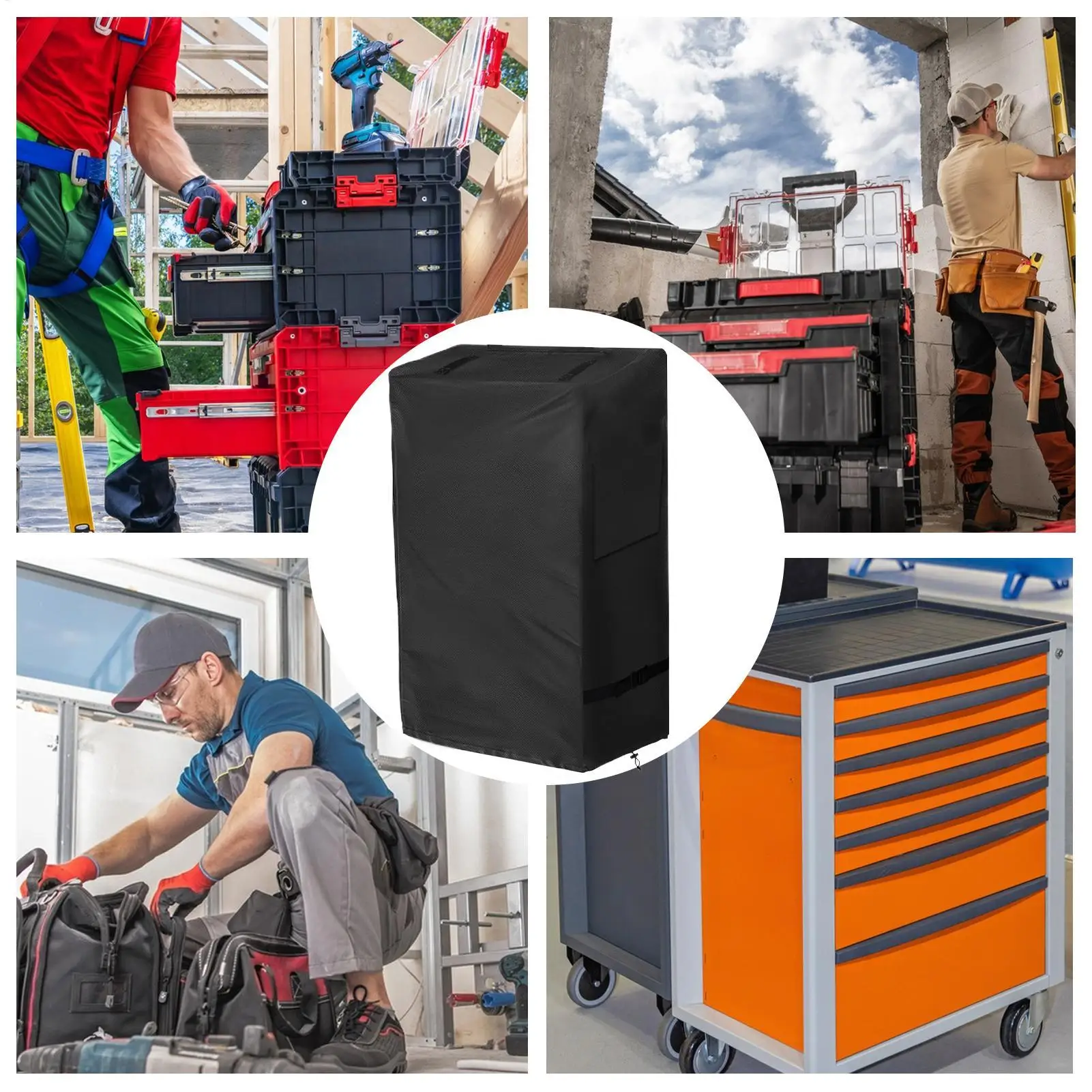 

Крышка ящика для инструментов на колесиках, ткань Оксфорд, защитный ящик для инструментов на колесиках, складная защита шкафа на колесиках для полки, тележки, патио