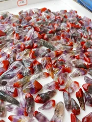 Rose of Thorns 1pcs Natural Auralite23 Pendants 23 Minerals Strong Healing Beads Purple Red Black Feather Mountain Inclusions