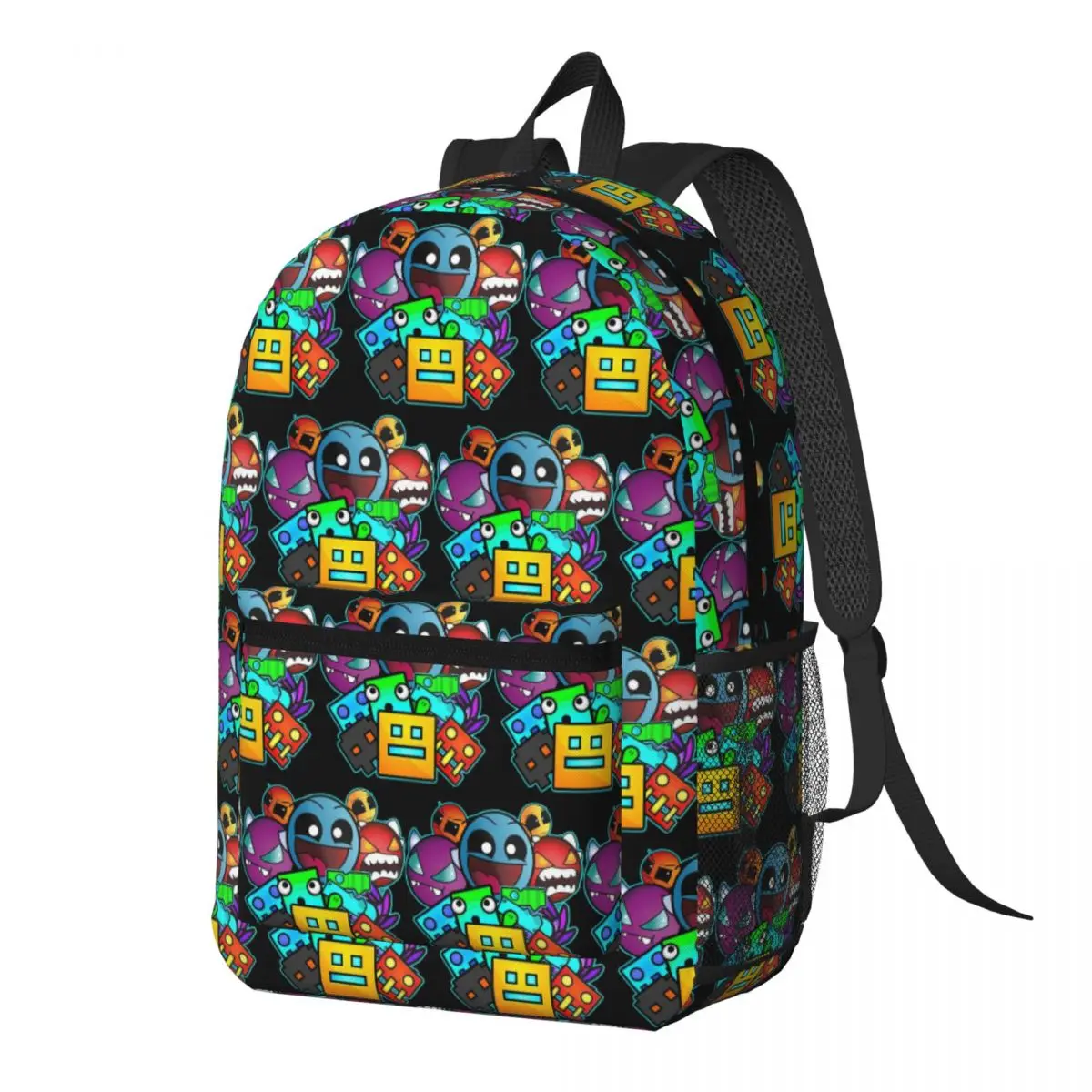 

Geometry Dash Game Music Cute Geometric Backpack Daypack Large Capacity Kids BookBag School Bag Shoulder Bags for Men Women