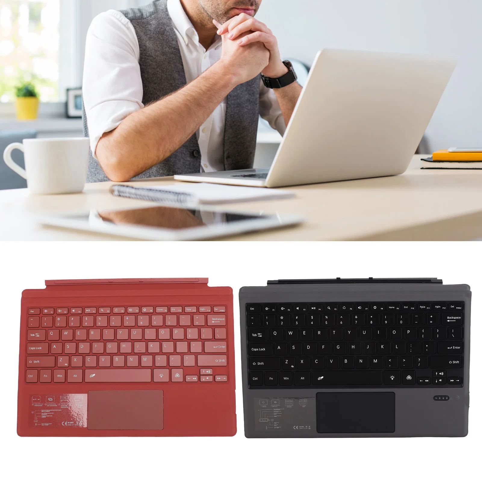 

Bluetooth Keyboard Bluetooth5.0 Rechargeable Tablet Bluetooth Keyboard Magnetic Increase Efficiency for Game for Pro 3 4 5 6 7