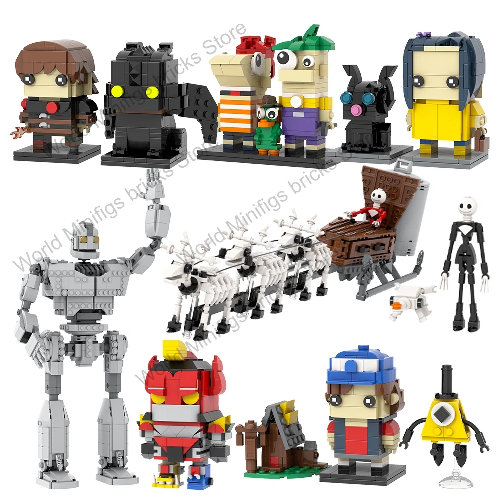 MOC Anime Figures Brickheadz Hiccups Bricks Cartoon Compatible Building Blocks Friends Gifts Toys For Children Adults Decoration