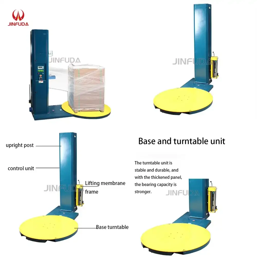 Automatic Stretch Film Wrapper Custom Made Pallet Packaging Machine for Cargo