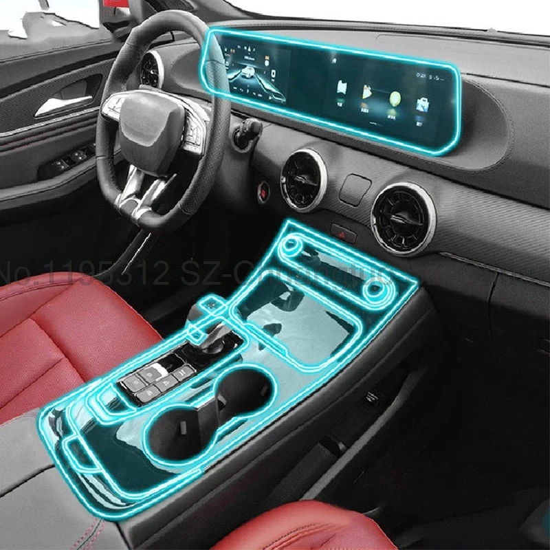 TPU Protective  FilmFor FORTHING U-TOUR 2022 2023 Car Interior Gearbox Panel Anti-ScratchCover Repair Transparent  Accessories