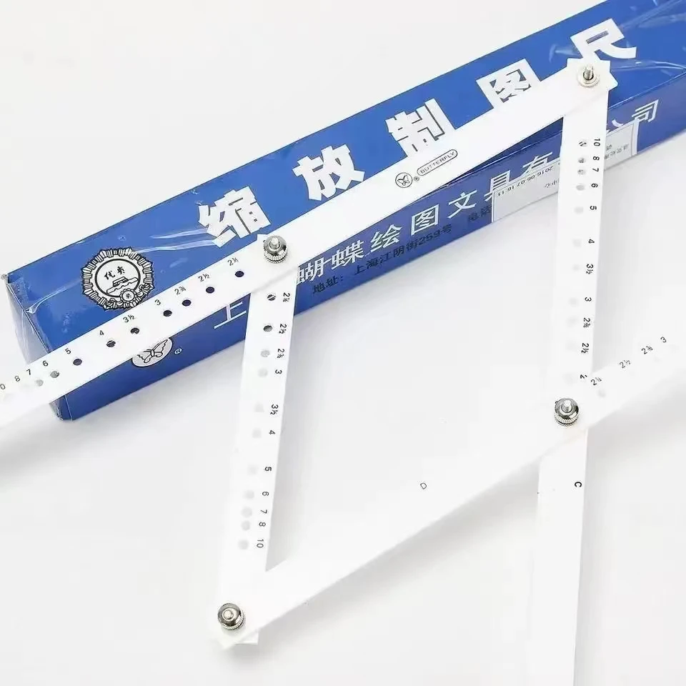 340MM Scale Drawing Ruler Artist Pantograph Folding Ruler Reducer Enlarger Tool For Office School Supplies