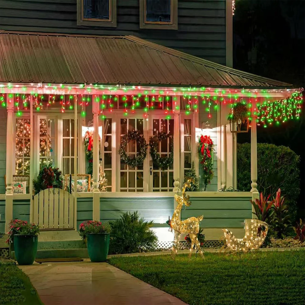 Outdoor Eaves Decoration 10M 400Leds Remote control LED string Lights 8 Lighting Modes Christmas Halloween Party Holiday Lights