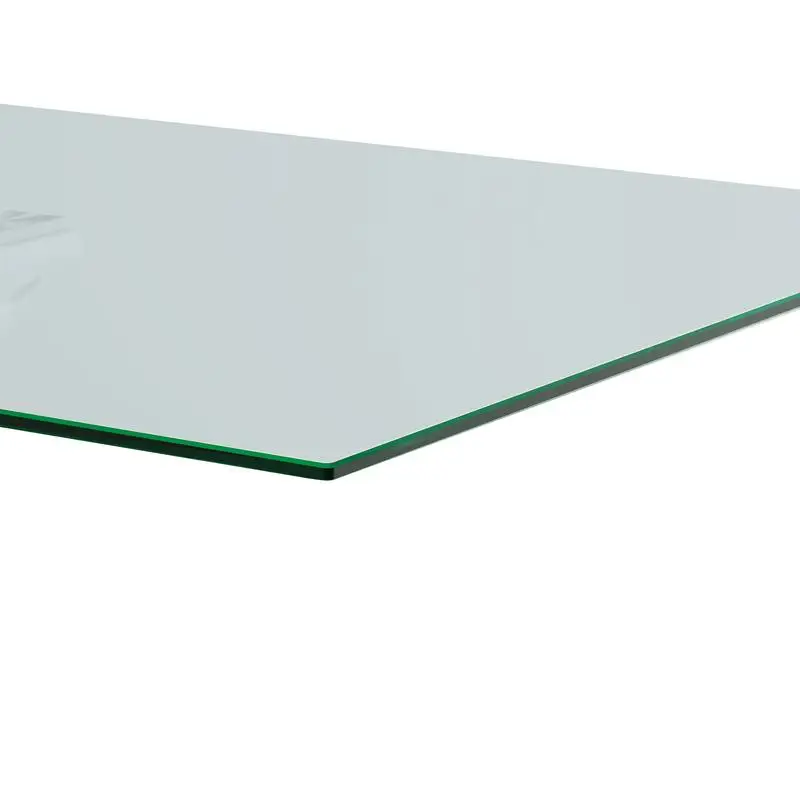 Mesa de cristal rectangular moderna de 63 ", diseño transparente elegante, base de soporte de acero inoxidable resistente, muebles elegantes para