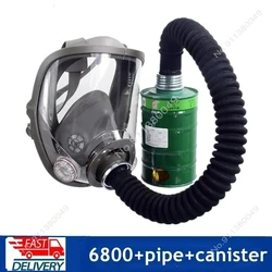 Masque facial complet à gaz 6800 avec tuyau de 0.5m, élément filtrant ignifuge à charbon actif, gaz organique, résine de pesticide chimique