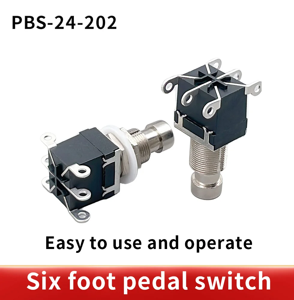 1pcs THGS-6Pins DPDT Momentary or lock Stomp Foot Switch for Guitar AC 250V/2A 125V/4A Guitar Switch