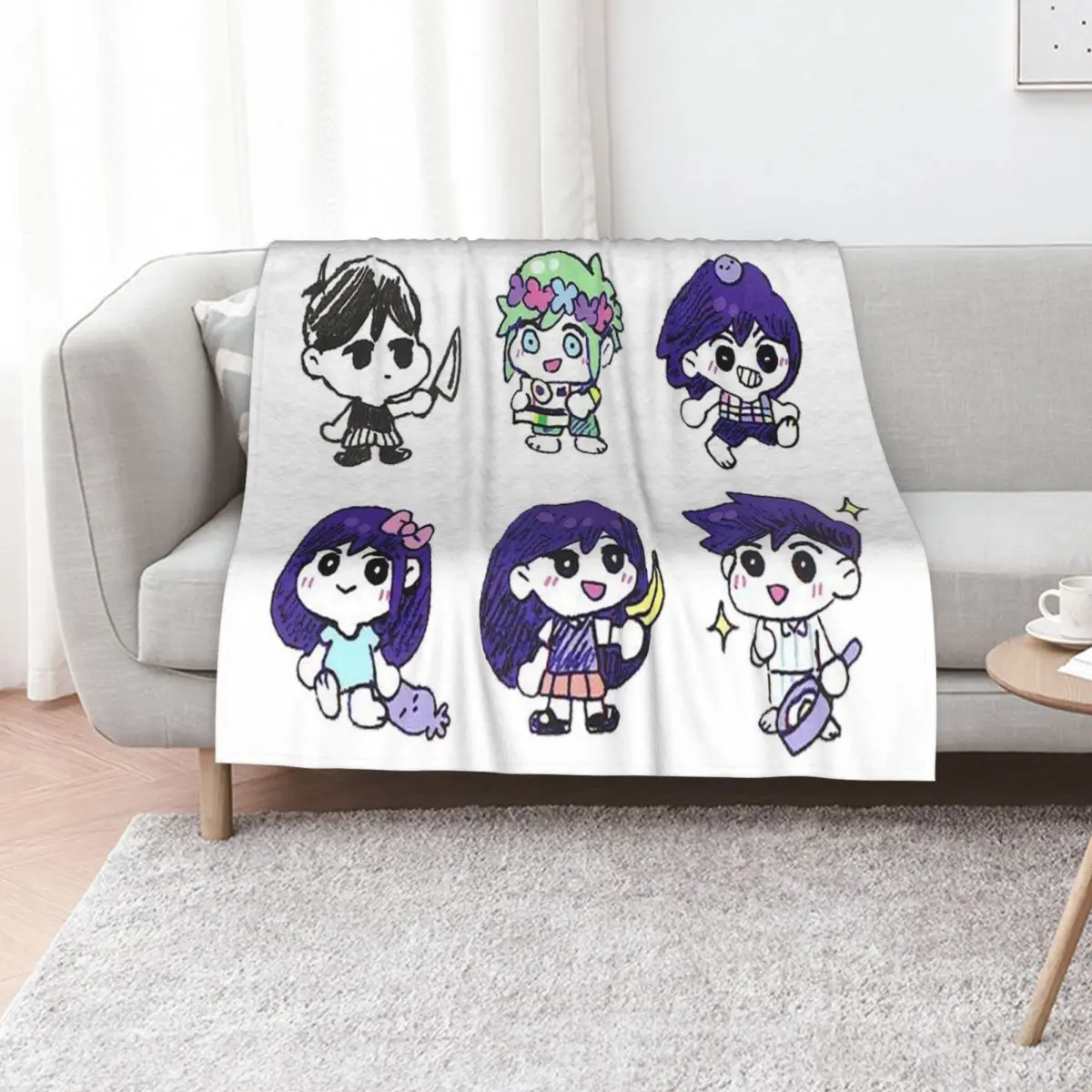Omori,Omocat,Playing Throw Blanket decorative Loose Sofas Winter beds Decorative Sofas Nap Blankets
