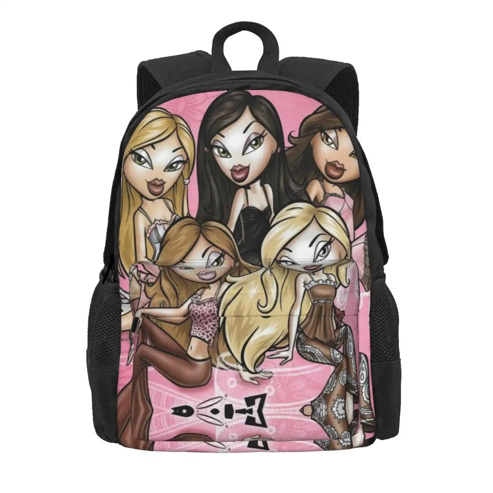 Bratz: Nighty Nite Artwork Hot Sale Schoolbag Backpack Fashion Bags Bratz Y2K Pajama Pj Sleepover Dolls Fashion Fashion Doll