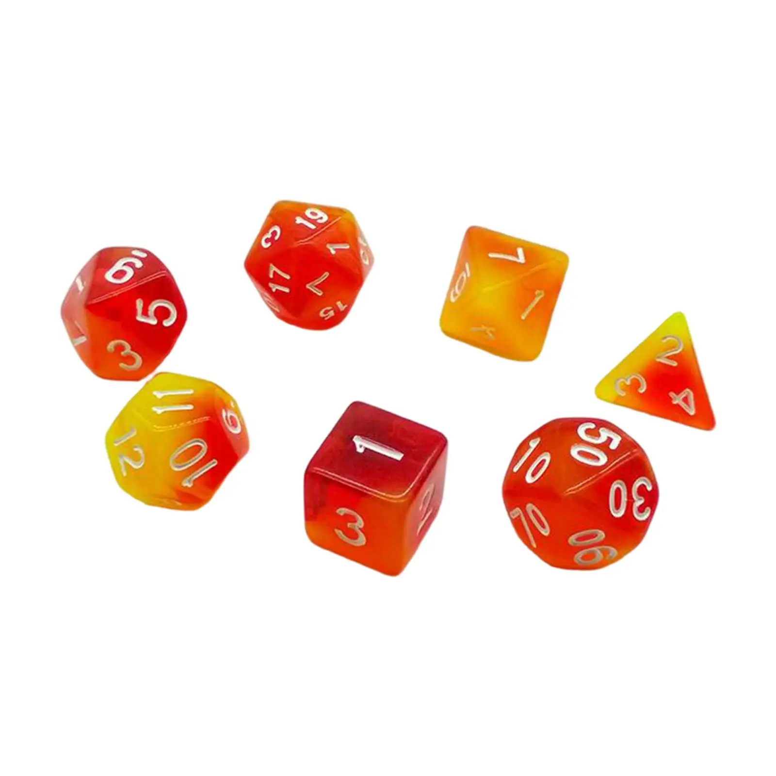 

7 Pieces Acrylic Polyhedral , DND Games for DND RPG MTG,War Game,Casino,Leisure Entertainment Set