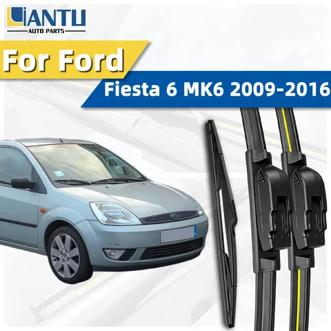 1/2/3PCS Front Rear Wiper Blades Fit For Ford Fiesta 6 MK6 2009-2016 Car Premium Quiet Streak-Free Durable Accessories 2015 2014