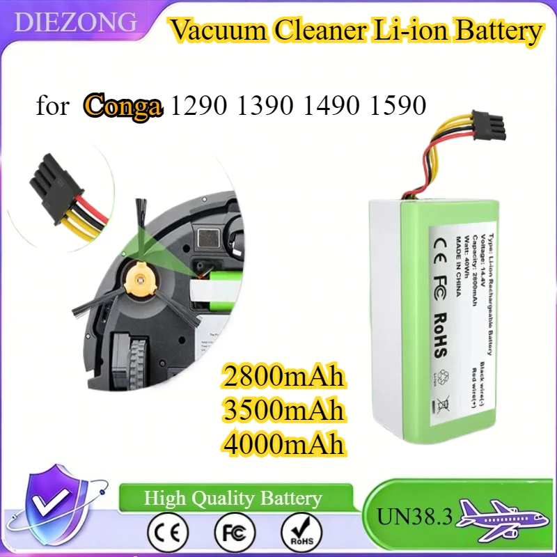 14.4V 14.8V Robotic Vacuum Cleaner Li-ion Battery for Cecotec Conga 1290 1390 1490 1590 360 C50 LIFERO RX9 Midea i3 i3pro F2TB